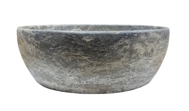 Waskom Marmer Rond Silver Travertin - Afbeelding 2